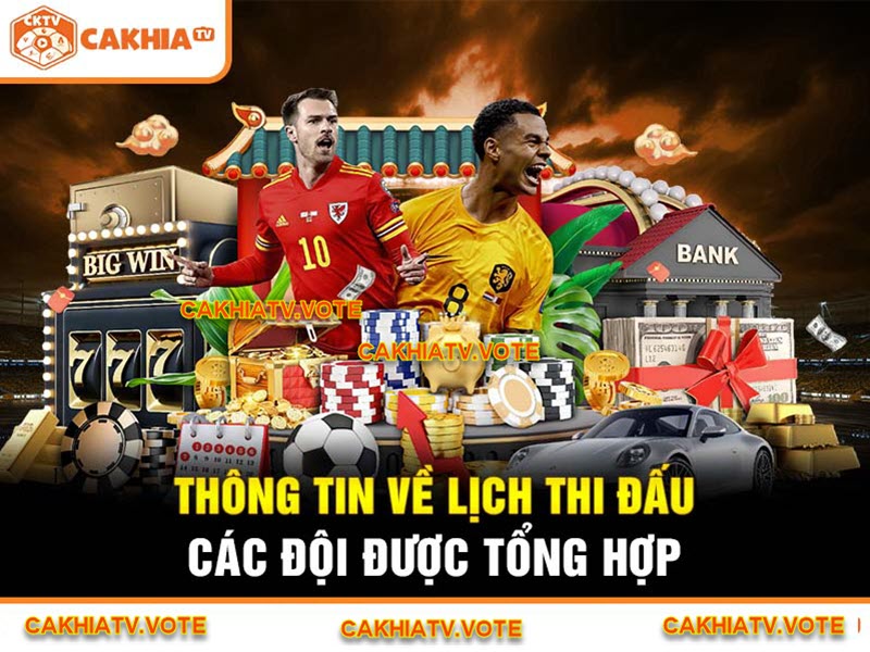 Thông tin về lịch thi đấu các đội được tổng hợp 